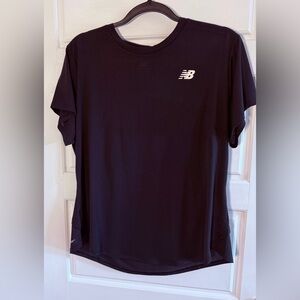 NWOT New Balance Black essential Active Tee with White Logo